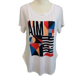 Xersion White Aim High Quick Dri Activewear Short Sleeve Shirt Size S